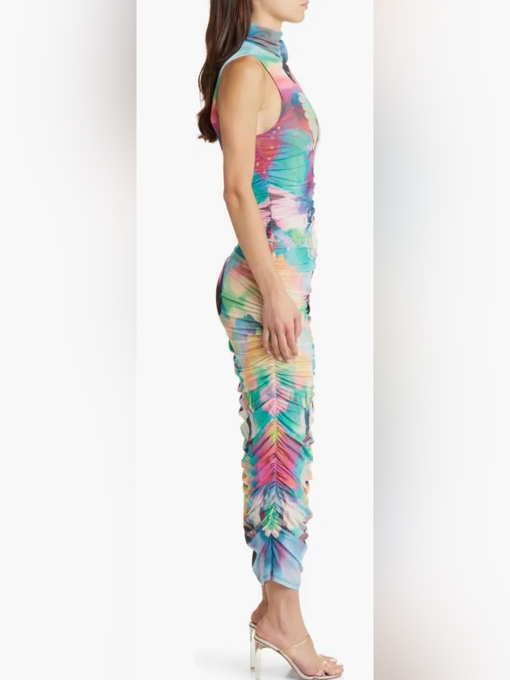 AFRM Fiorella Rosette Body-Con Dress in Abstract Butterfly Print ZB2 - Picture 5 of 11